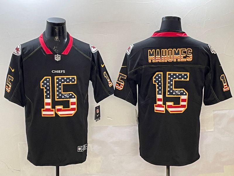Men Kansas City Chiefs #15 Mahomes Black National Flag 2025 Nike Limited NFL Jersey style 211->kansas city chiefs->NFL Jersey